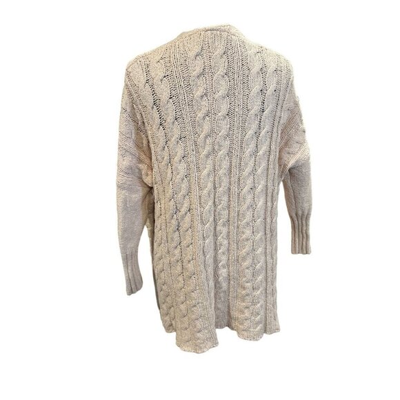 Free People Women's Pink Cable Knit V-Neck Sweater Size Medium - Picture 3 of 8